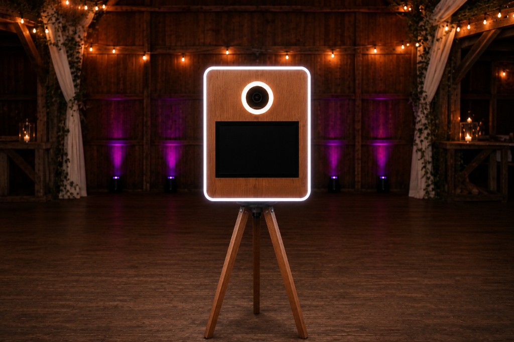 Houten Starlight Booth Sparkle in een feestelijke locatie